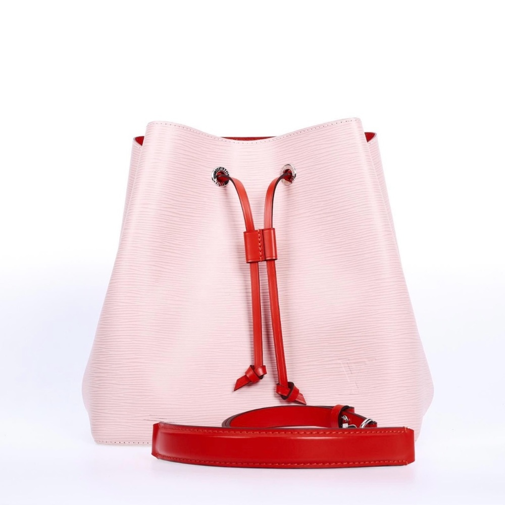 LV NEO NOE PINK EPI WITH RED LEATHER TRIM